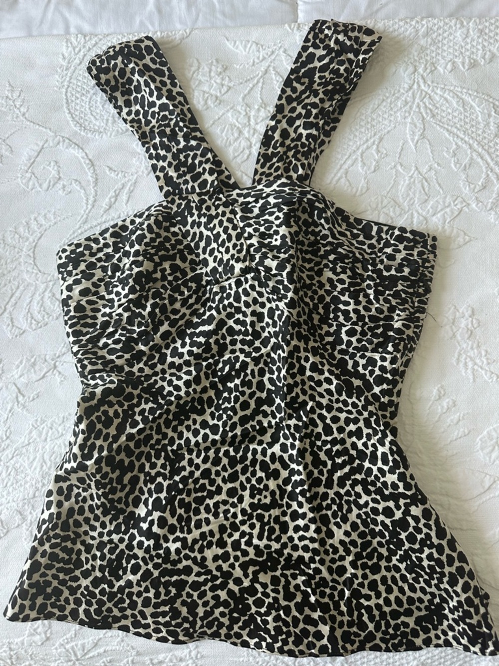 Nine West Black & Cream Leopard Print Blouse